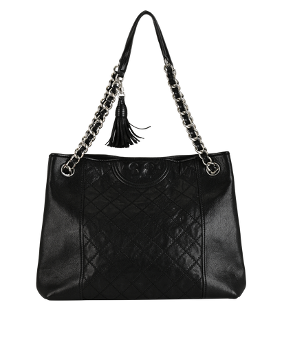 Fleming Tote, &pound;90, Handbags, Black, Leather, Front view
